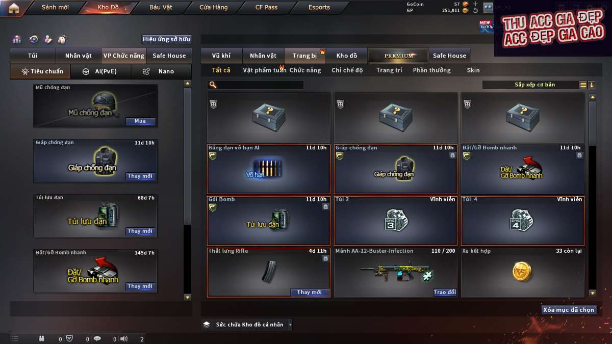 shop acc cf uy tin gia re